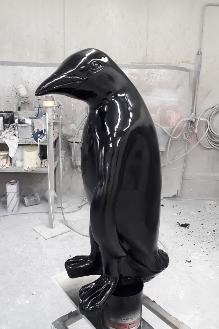 pinguin zwart gespoten
